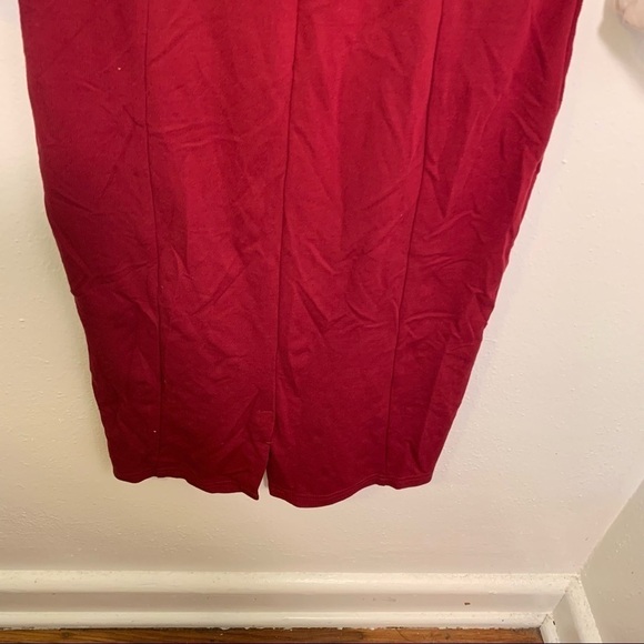 Mushare Midi Ponte Sheath Dress Crimson Cream - Picture 11 of 11